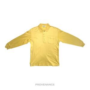 🔴 Balenciaga Logo Long Sleeve Polo Shirt - Powder Yellow M